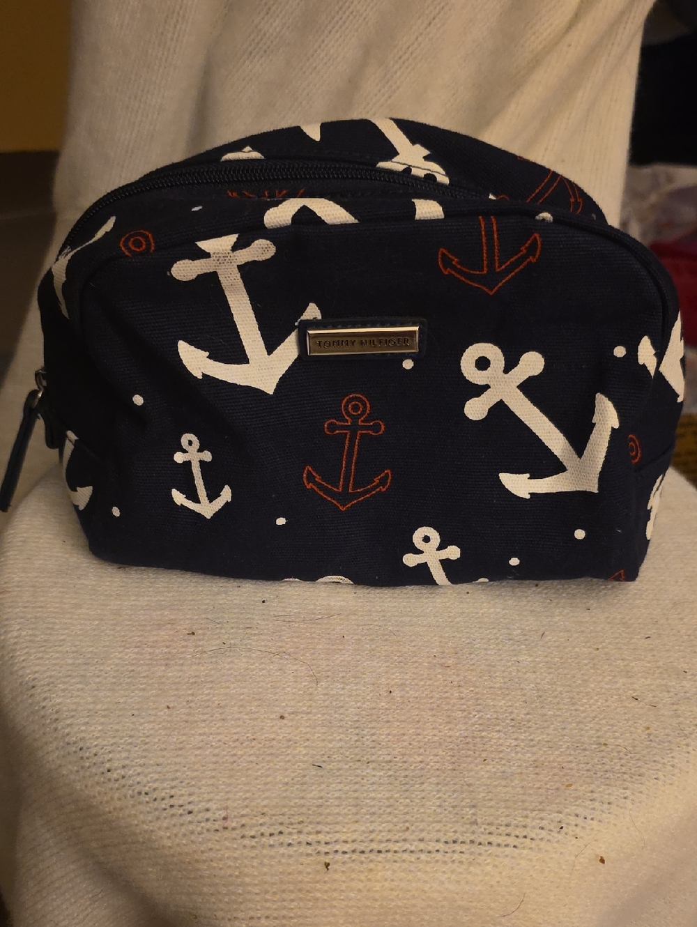 Tommy Hilfiger Navy Anchor Print Cosmetic/toiletry Bag. NWOT